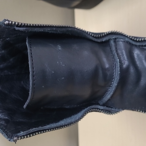 Steve Madden Yanki Quilted Leather Mid-Calf Combat Boot Black Zip/Lace Up 8 - Picture 7 of 13